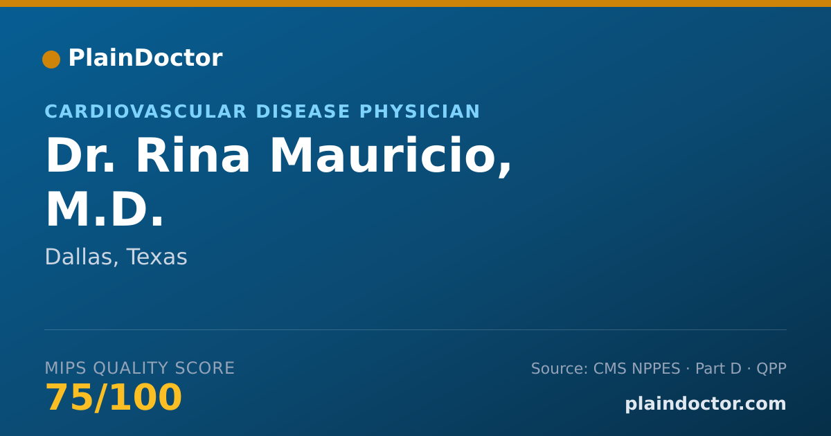 Shareable card for Rina Mauricio, M.D. - Cardiovascular Disease Physician, Dallas, TX