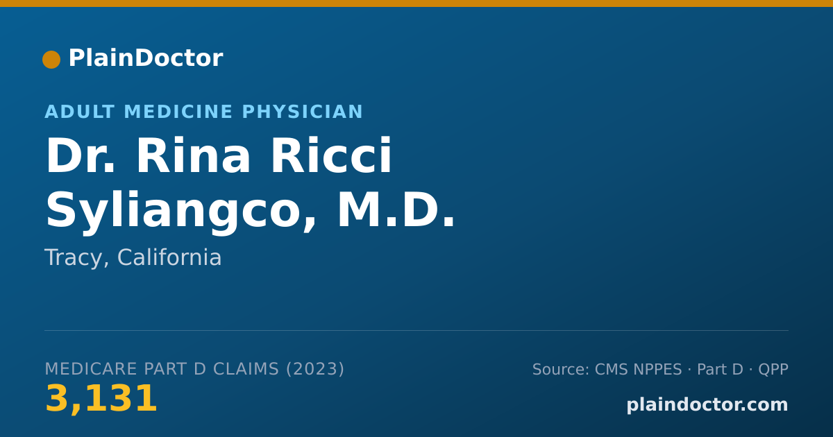Shareable card for Rina Ricci Syliangco, M.D. - Adult Medicine Physician, Tracy, CA