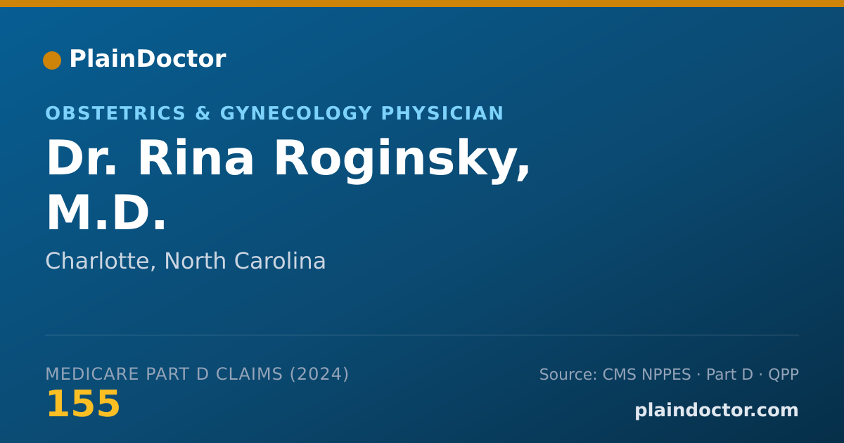 Shareable card for Rina Roginsky, M.D. - Obstetrics & Gynecology Physician, Charlotte, NC