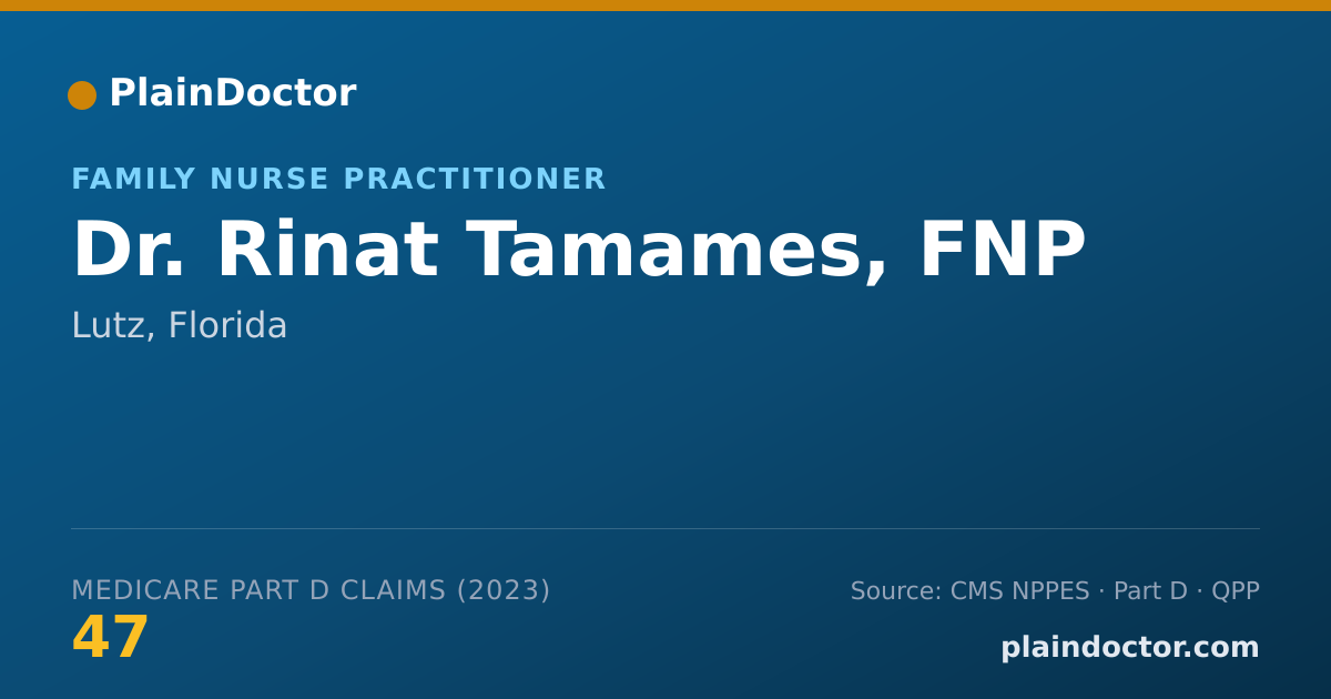 Shareable card for Rinat Tamames, FNP - Family Nurse Practitioner, Lutz, FL