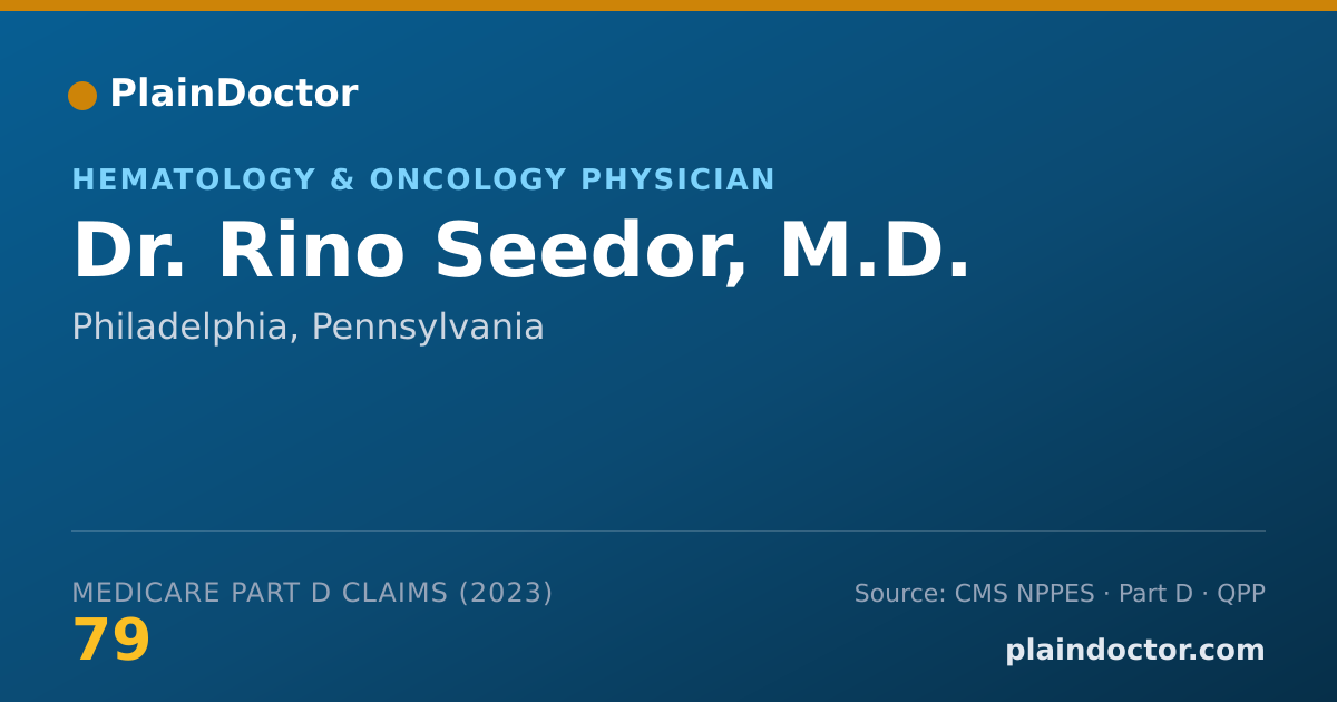 Shareable card for Rino Seedor, M.D. - Hematology & Oncology Physician, Philadelphia, PA