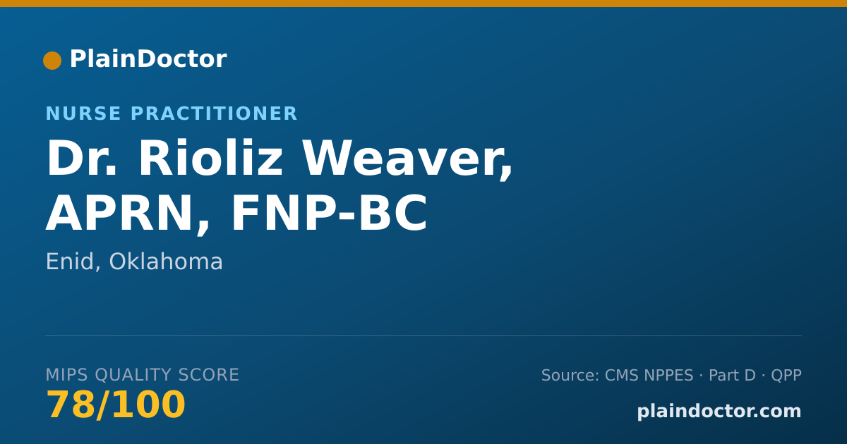 Shareable card for Rioliz Weaver, APRN, FNP-BC - Nurse Practitioner, Enid, OK