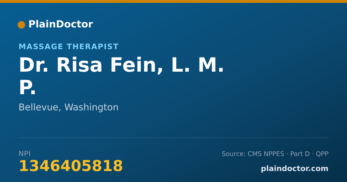Shareable card for Risa Fein, L. M. P. - Massage Therapist, Bellevue, WA