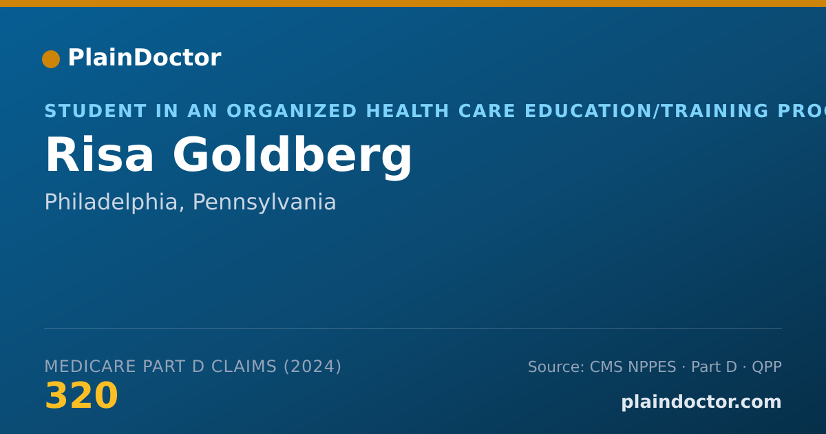 Shareable card for Risa Goldberg - Student in an Organized Health Care Education/Training Program, Philadelphia, PA