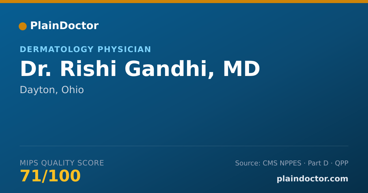 Shareable card for Rishi Gandhi, MD - Dermatology Physician, Dayton, OH