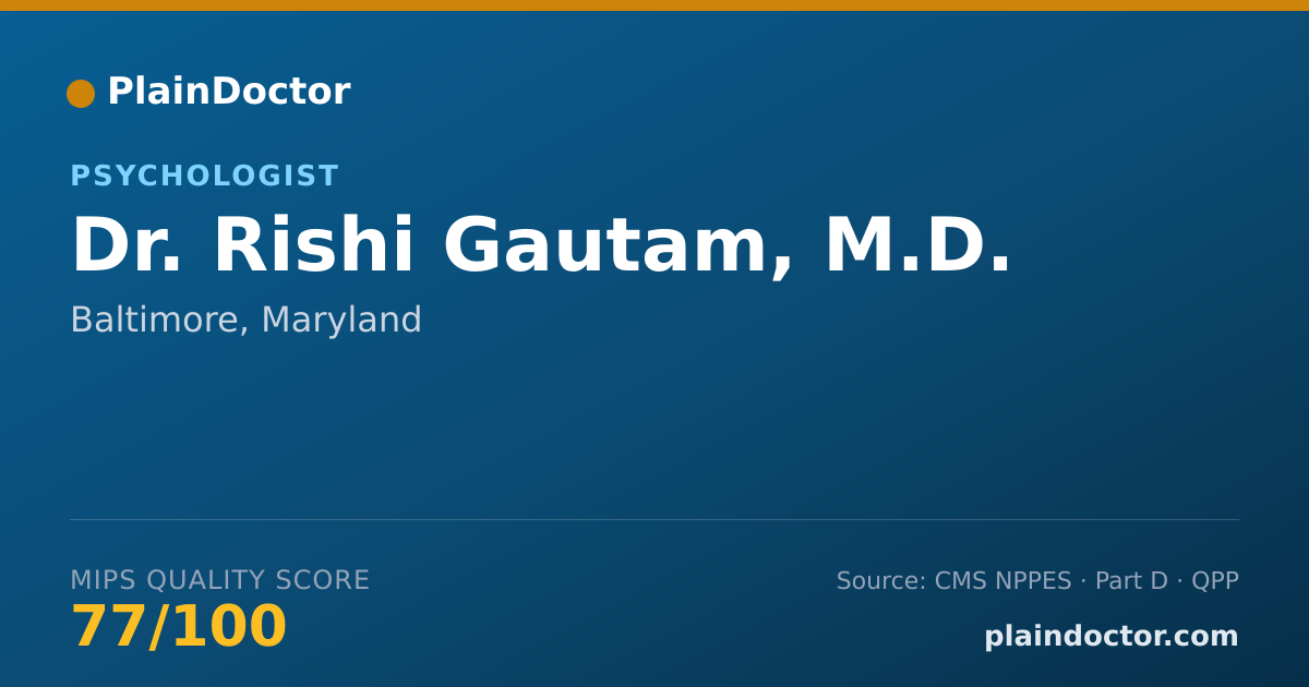 Shareable card for Rishi Gautam, M.D. - Psychologist, Baltimore, MD