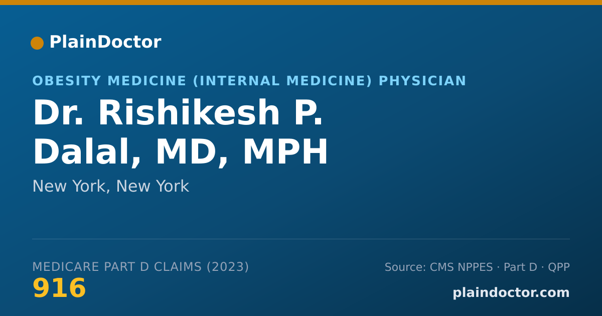Shareable card for Rishikesh P. Dalal, MD, MPH - Obesity Medicine (Internal Medicine) Physician, New York, NY