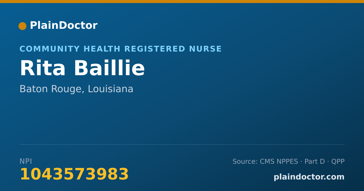 Shareable card for Rita Baillie - Community Health Registered Nurse, Baton Rouge, LA