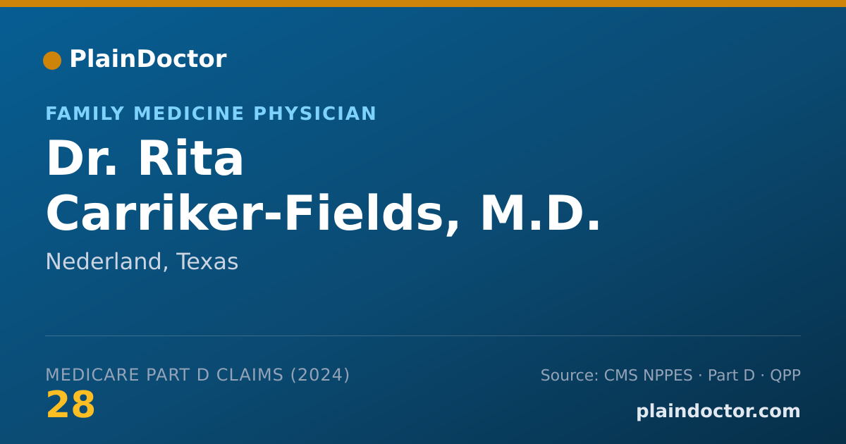 Shareable card for Rita Carriker-Fields, M.D. - Family Medicine Physician, Nederland, TX