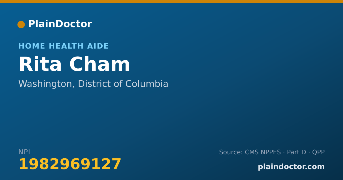 Shareable card for Rita Cham - Home Health Aide, Washington, DC