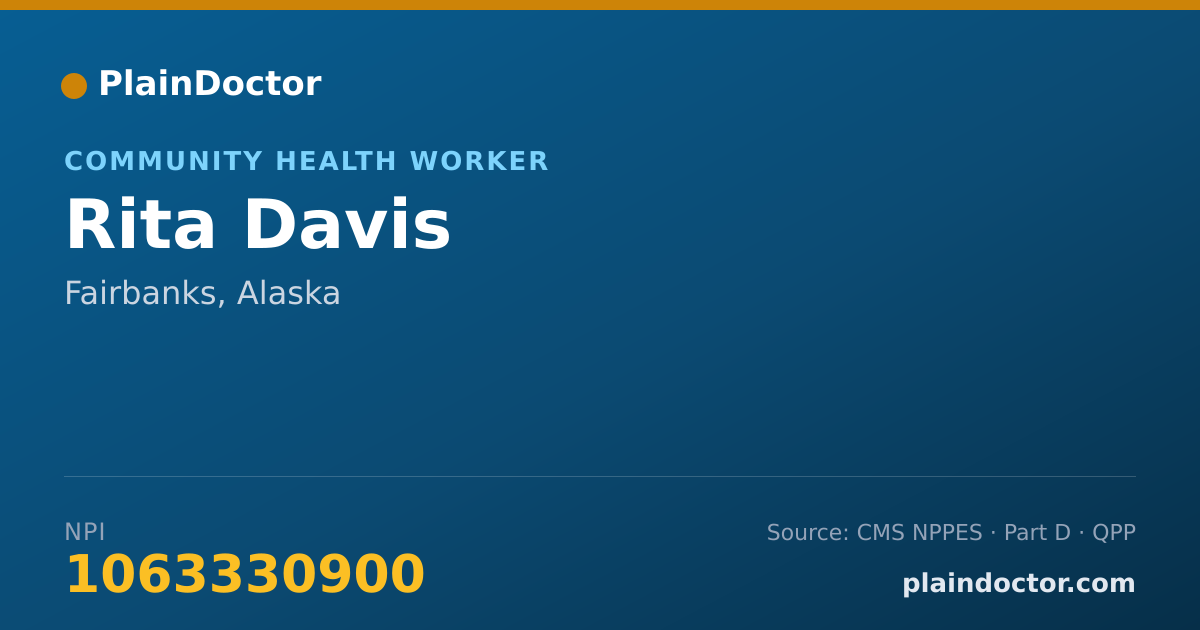 Shareable card for Rita Davis - Peer Specialist, Fairbanks, AK