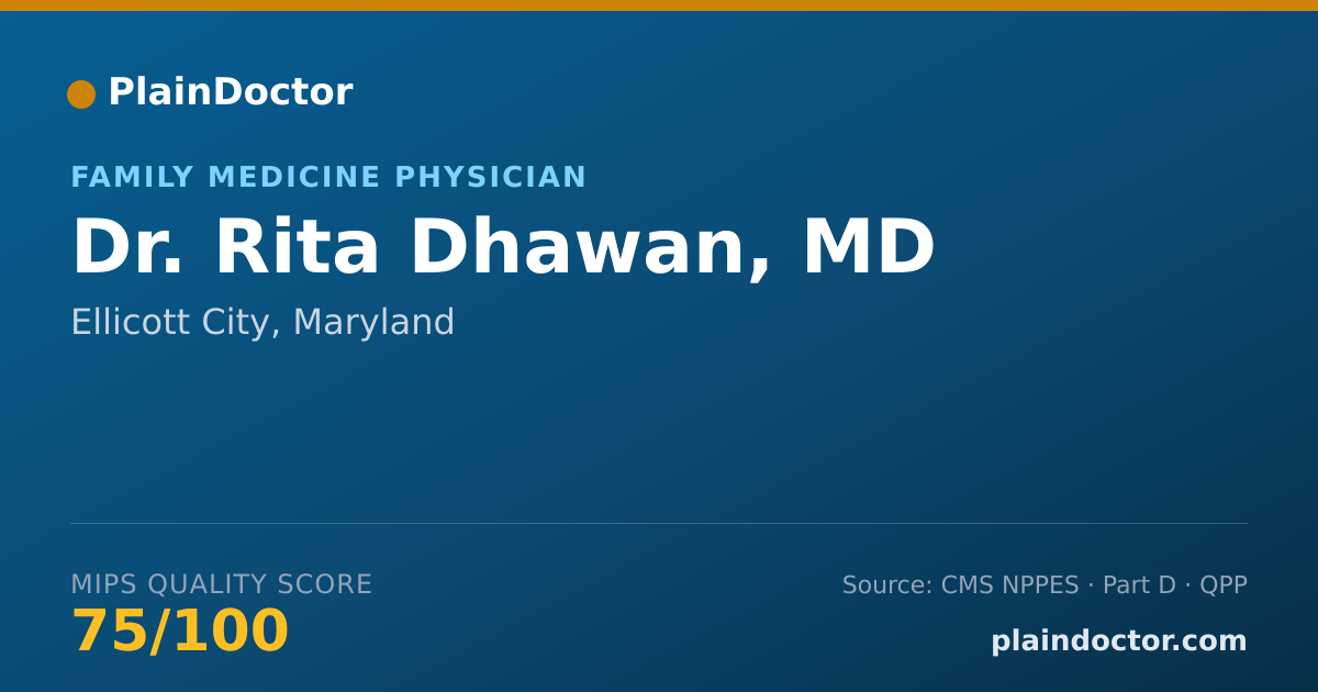 Shareable card for Rita Dhawan, MD - Family Medicine Physician, Ellicott City, MD
