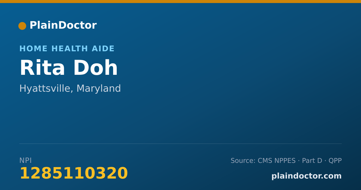 Shareable card for Rita Doh - Home Health Aide, Hyattsville, MD