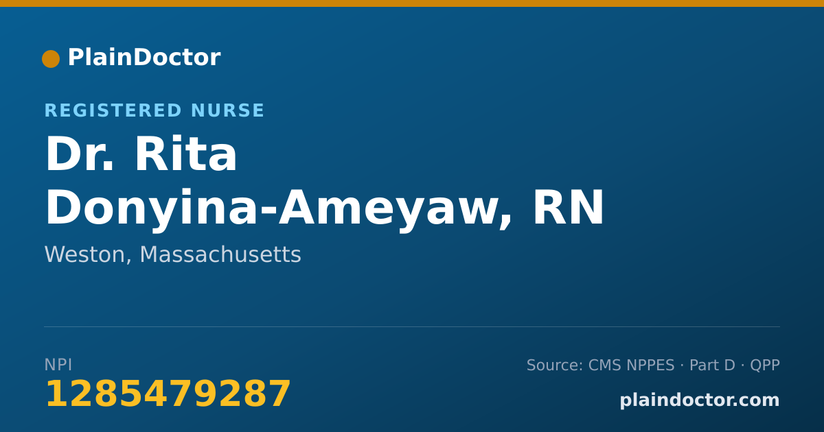 Shareable card for Rita Donyina-Ameyaw, RN - Registered Nurse, Weston, MA