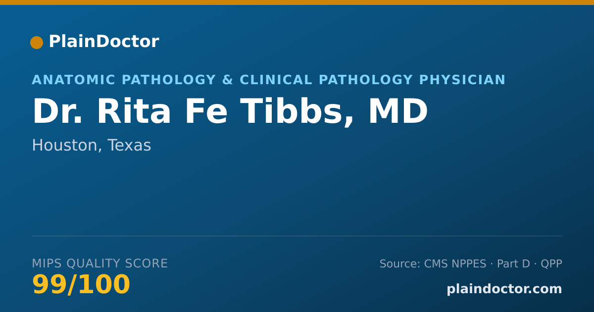 Shareable card for Rita Fe Tibbs, MD - Specialist, Houston, TX