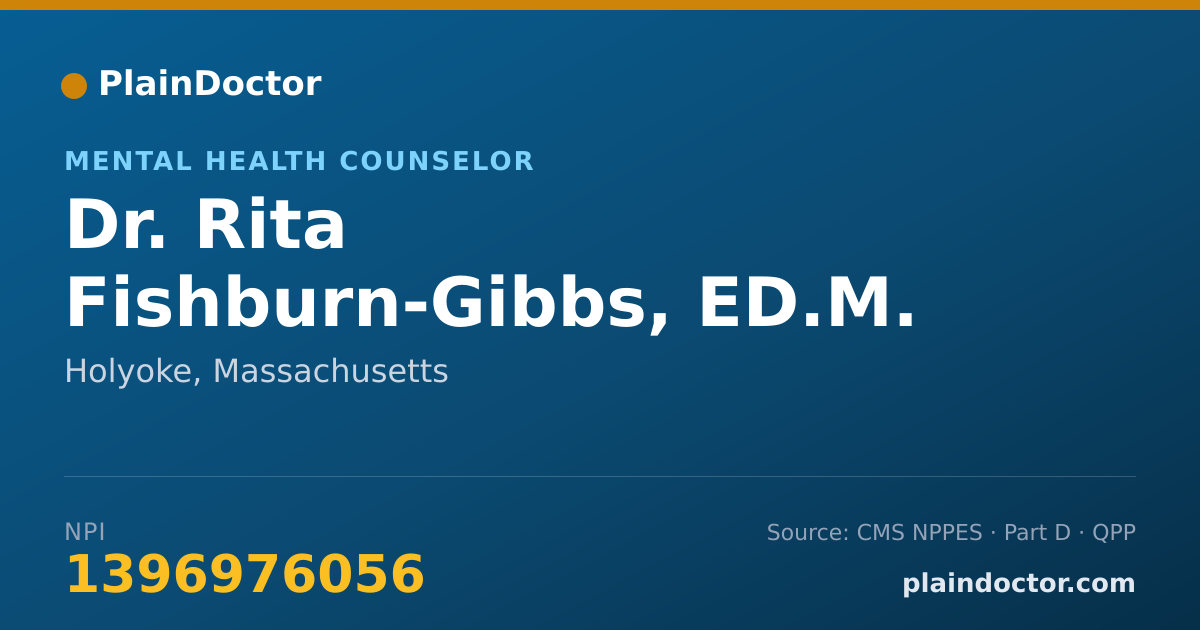 Shareable card for Rita Fishburn-Gibbs, ED.M. - Mental Health Counselor, Holyoke, MA