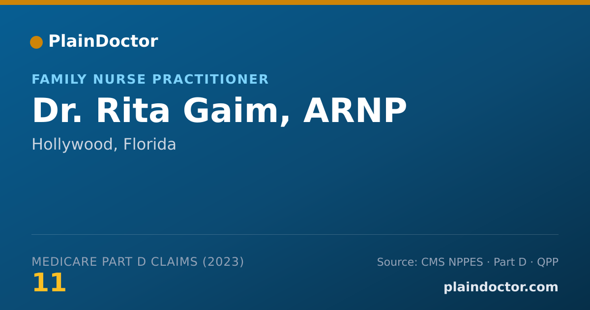 Shareable card for Rita Gaim, ARNP - Family Nurse Practitioner, Hollywood, FL