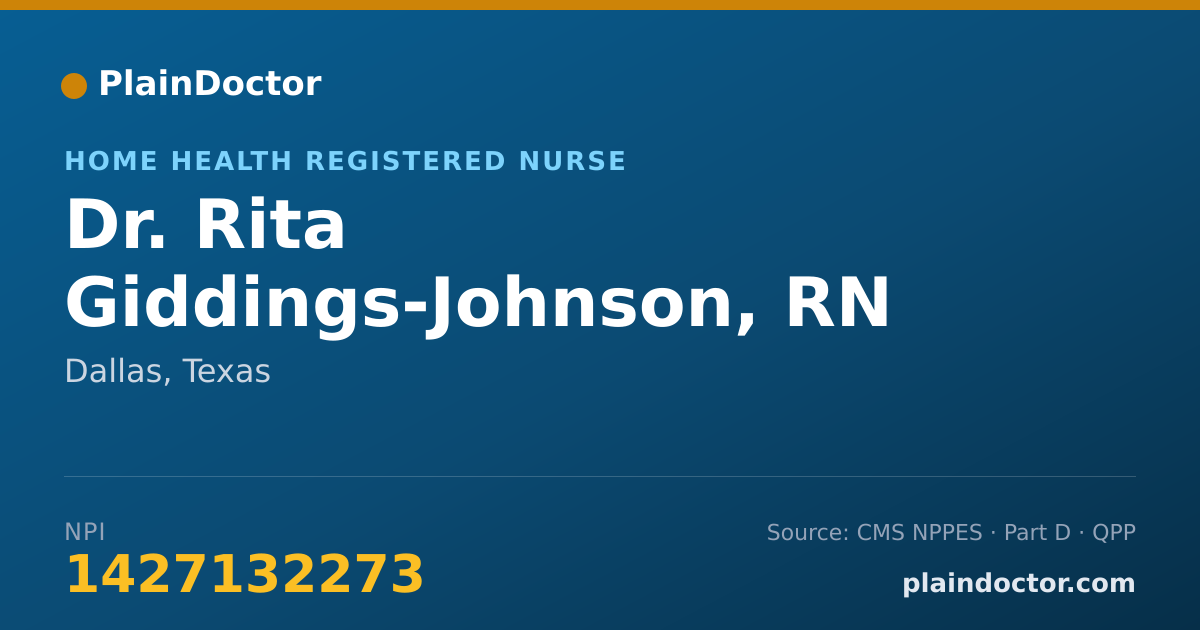 Shareable card for Rita Giddings-Johnson, RN - Home Health Registered Nurse, Dallas, TX