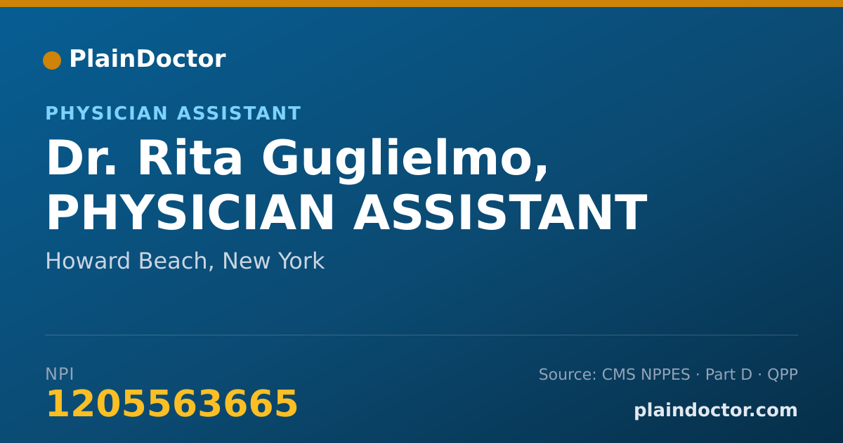 Shareable card for Rita Guglielmo, PHYSICIAN ASSISTANT - Physician Assistant, Howard Beach, NY