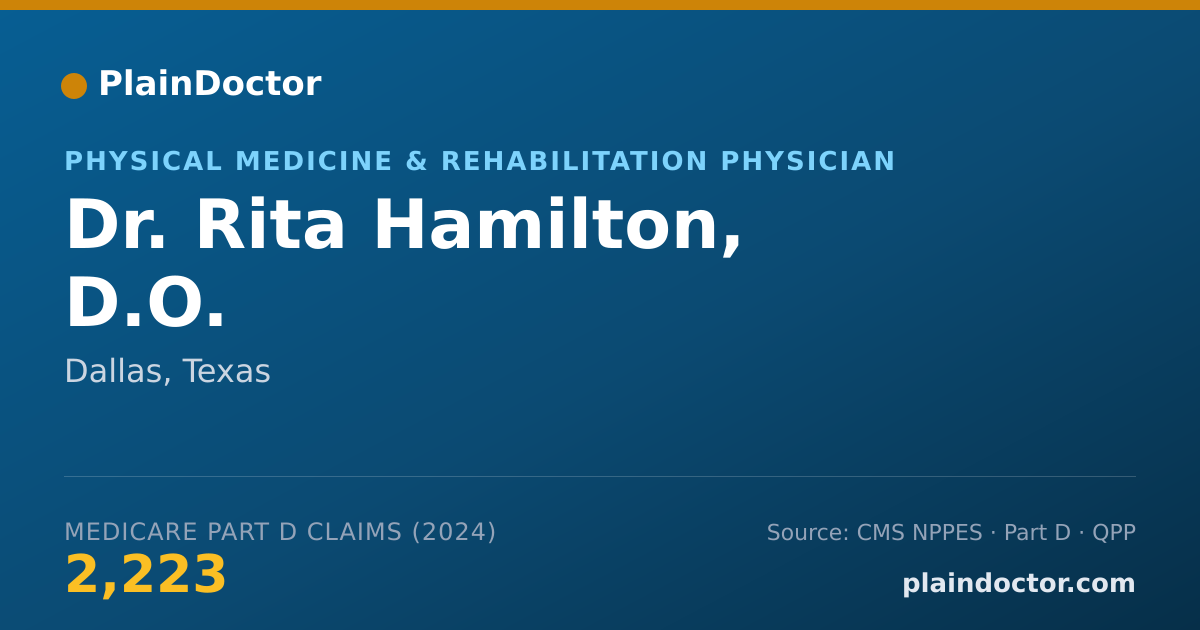 Shareable card for Rita Hamilton, D.O. - Physical Medicine & Rehabilitation Physician, Dallas, TX