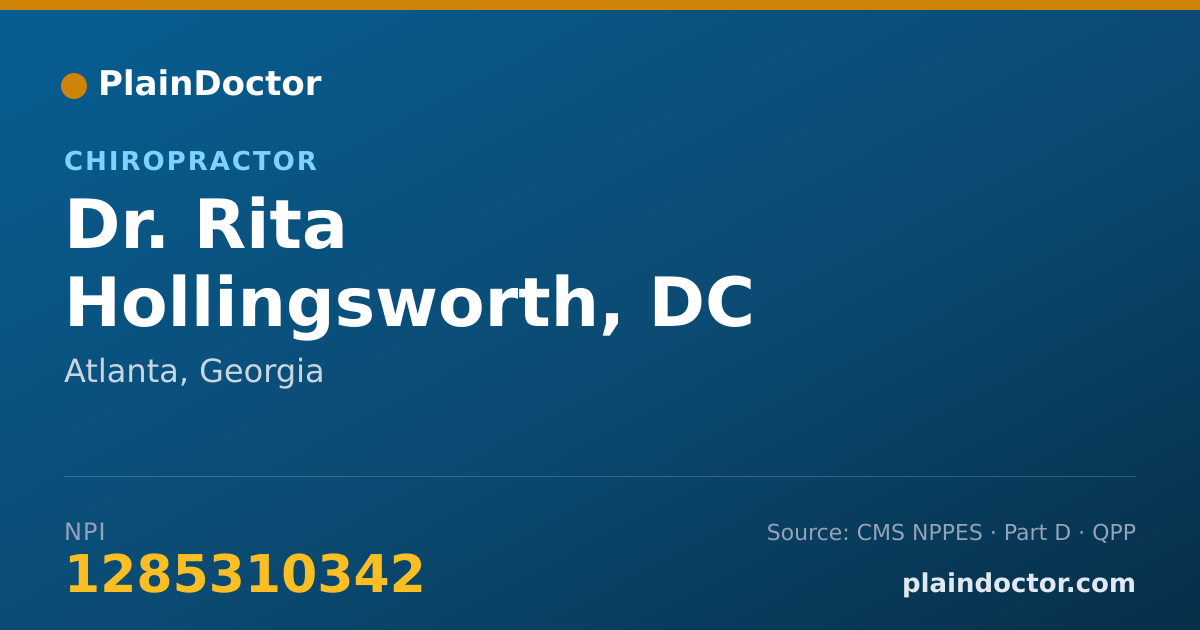 Shareable card for Rita Hollingsworth, DC - Chiropractor, Atlanta, GA