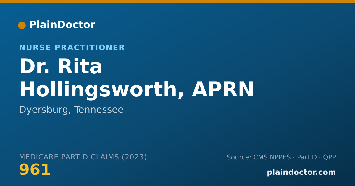Shareable card for Rita Hollingsworth, APRN - Nurse Practitioner, Dyersburg, TN