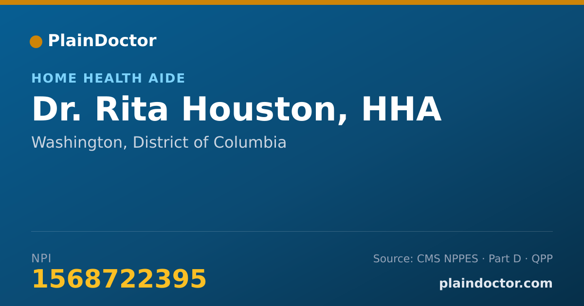 Shareable card for Rita Houston, HHA - Home Health Aide, Washington, DC