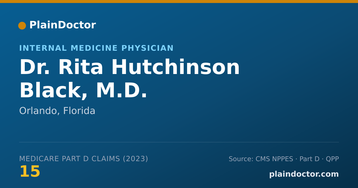 Shareable card for Rita Hutchinson Black, M.D. - Internal Medicine Physician, Orlando, FL