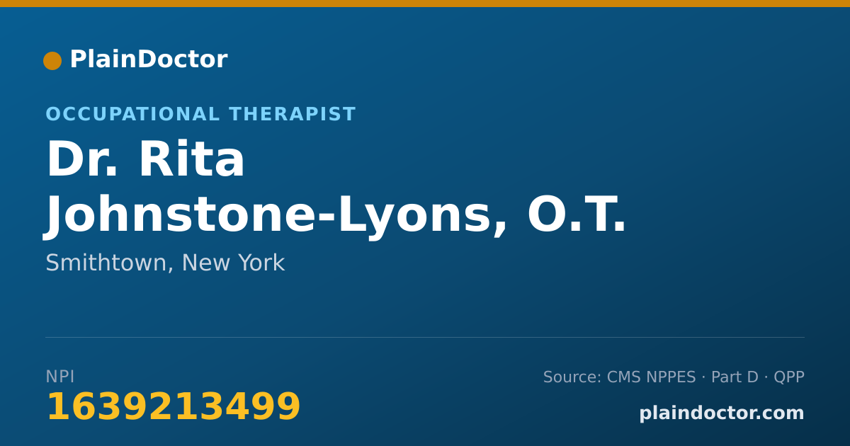 Shareable card for Rita Johnstone-Lyons, O.T. - Occupational Therapist, Smithtown, NY