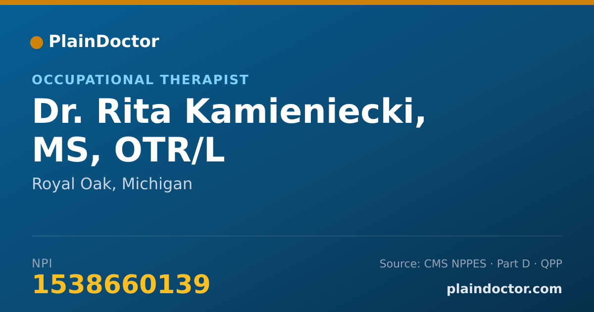 Shareable card for Rita Kamieniecki, MS, OTR/L - Occupational Therapist, Royal Oak, MI