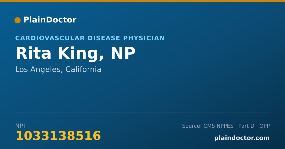 Shareable card for Rita King, NP - Cardiovascular Disease Physician, Los Angeles, CA