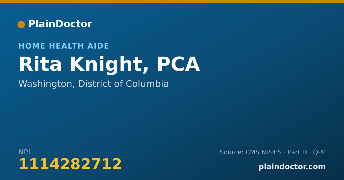 Shareable card for Rita Knight, PCA - Home Health Aide, Washington, DC