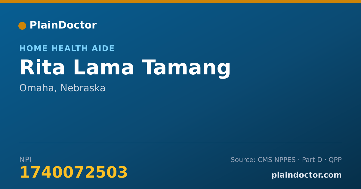 Shareable card for Rita Lama Tamang - Home Health Aide, Omaha, NE