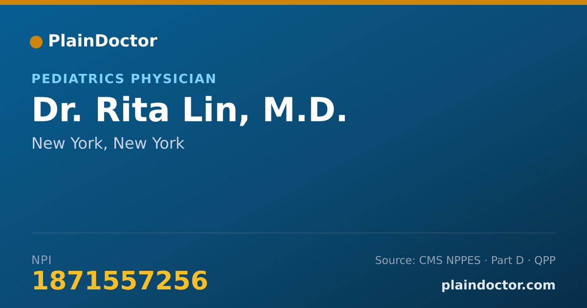Shareable card for Rita Lin, M.D. - Pediatrics Physician, New York, NY