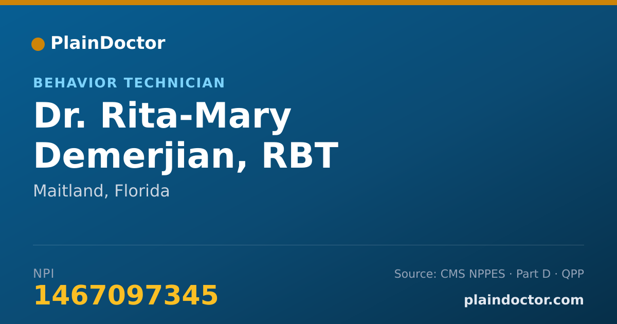 Shareable card for Rita-Mary Demerjian, RBT - Behavior Technician, Maitland, FL