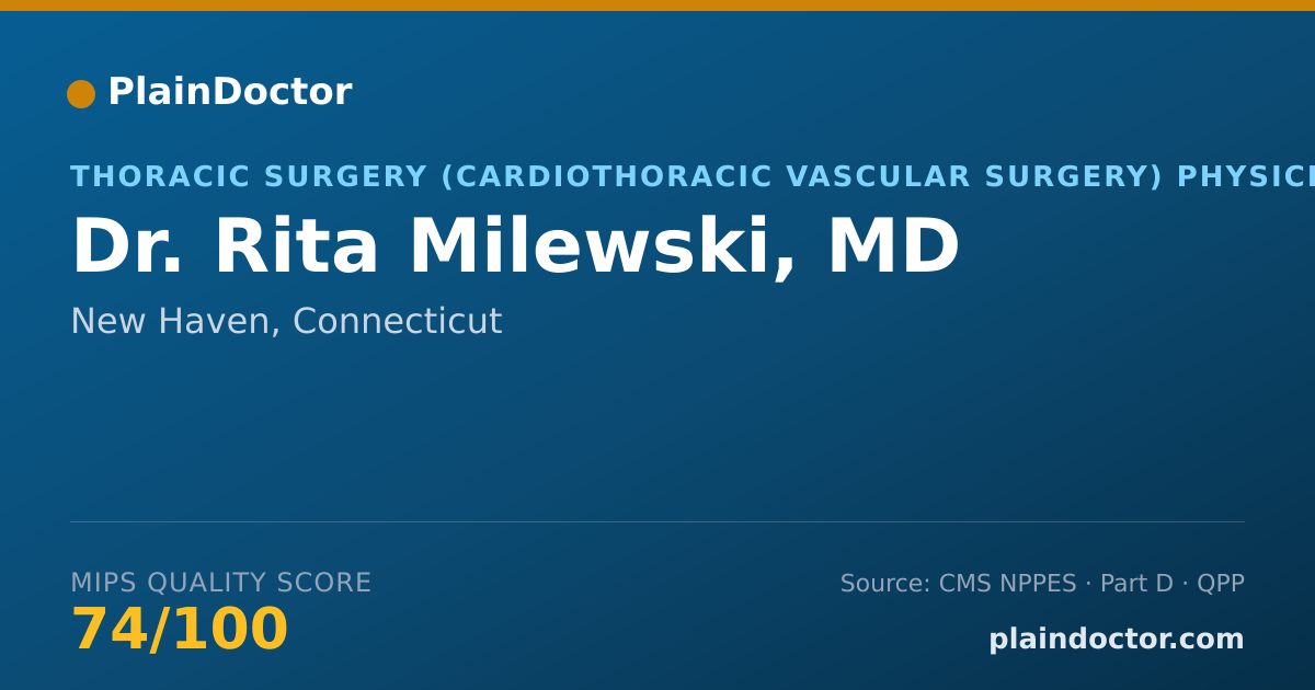 Shareable card for Rita Milewski, MD - Thoracic Surgery (Cardiothoracic Vascular Surgery) Physician, New Haven, CT