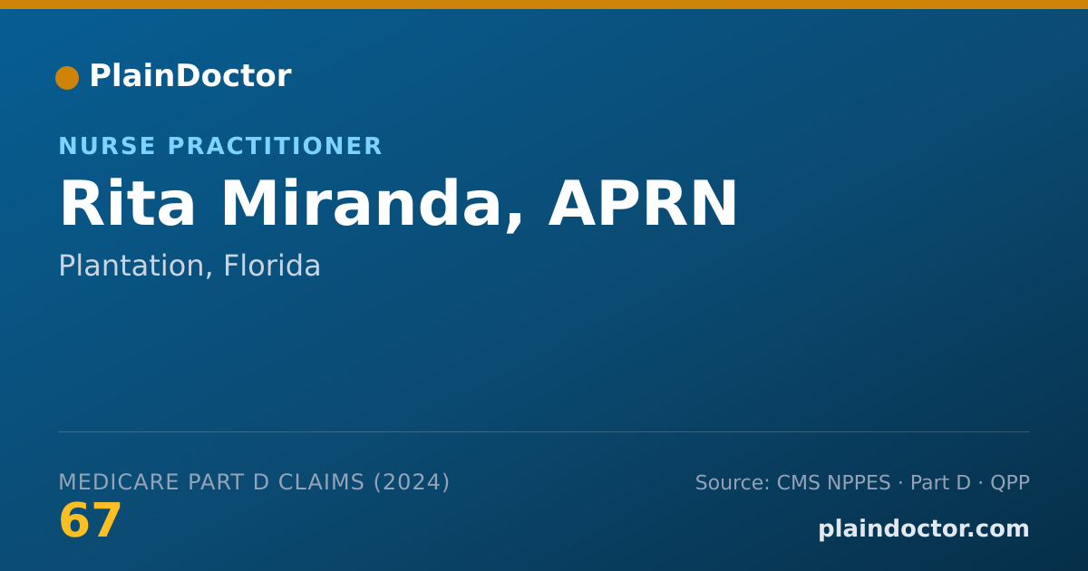 Shareable card for Rita Miranda, APRN - Nurse Practitioner, Plantation, FL