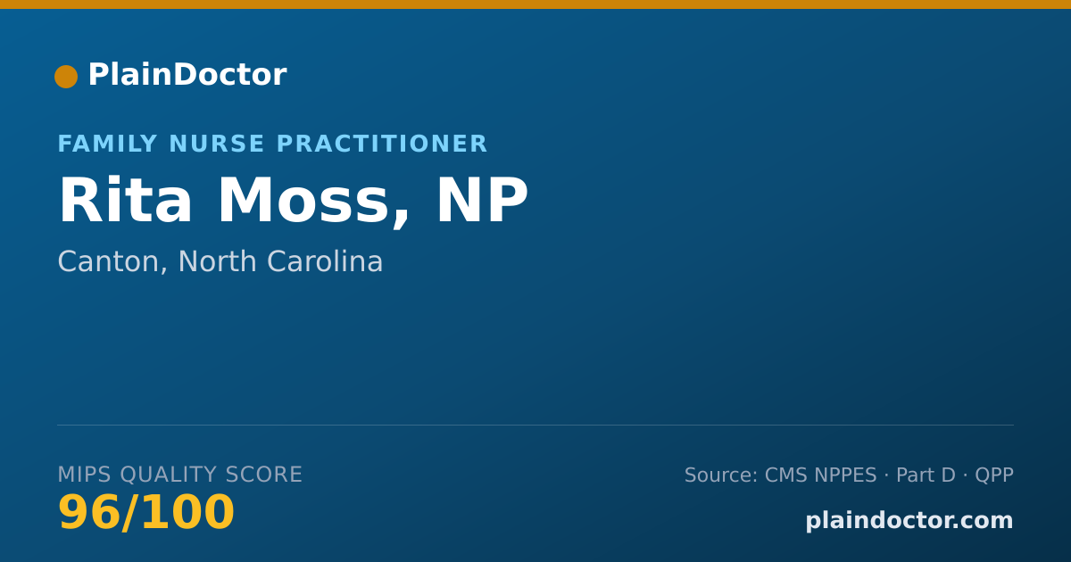 Shareable card for Rita Moss, NP - Family Nurse Practitioner, Canton, NC