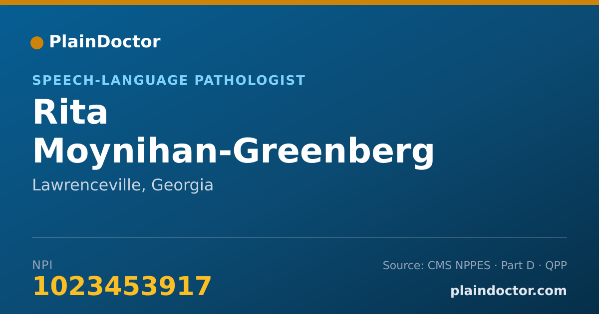 Shareable card for Rita Moynihan-Greenberg - Speech-Language Pathologist, Lawrenceville, GA