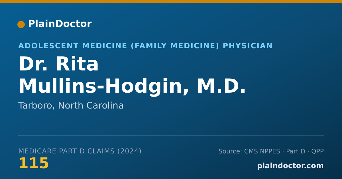 Shareable card for Rita Mullins-Hodgin, M.D. - Adolescent Medicine (Family Medicine) Physician, Tarboro, NC