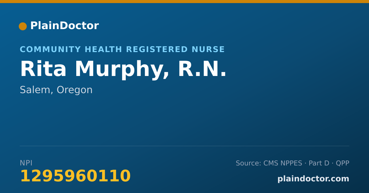 Shareable card for Rita Murphy, R.N. - Community Health Registered Nurse, Salem, OR