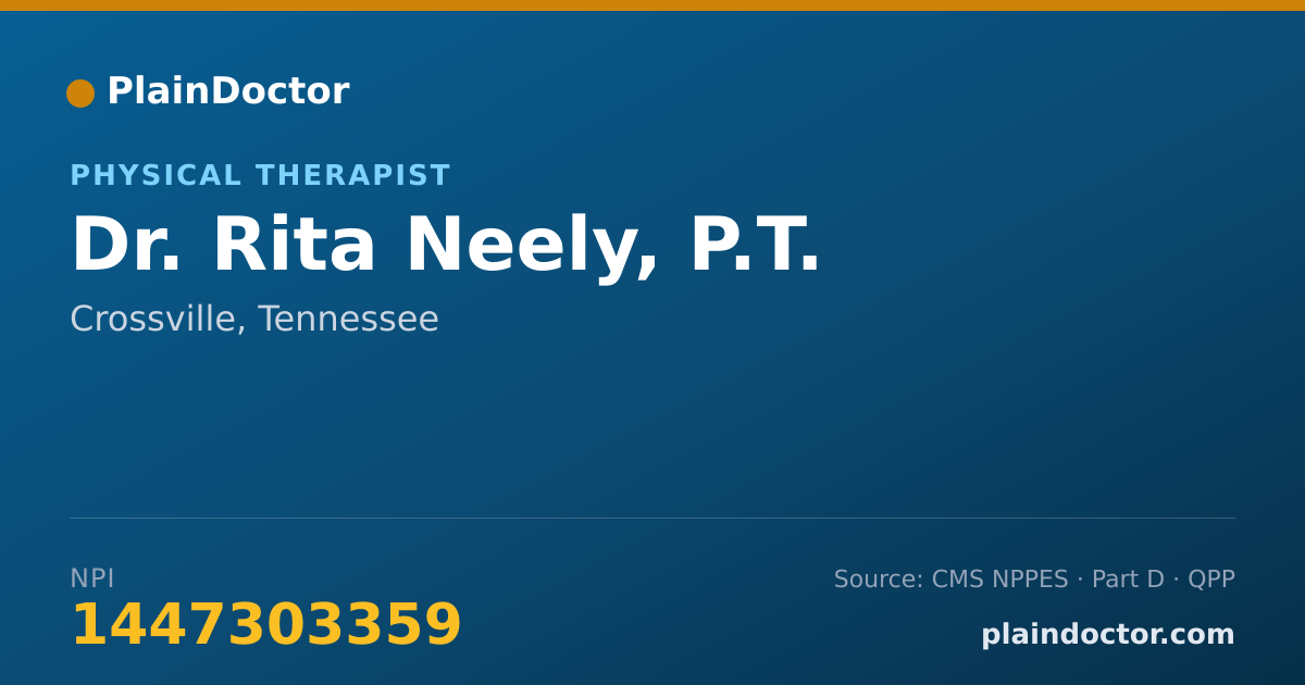Shareable card for Rita Neely, P.T. - Physical Therapist, Crossville, TN