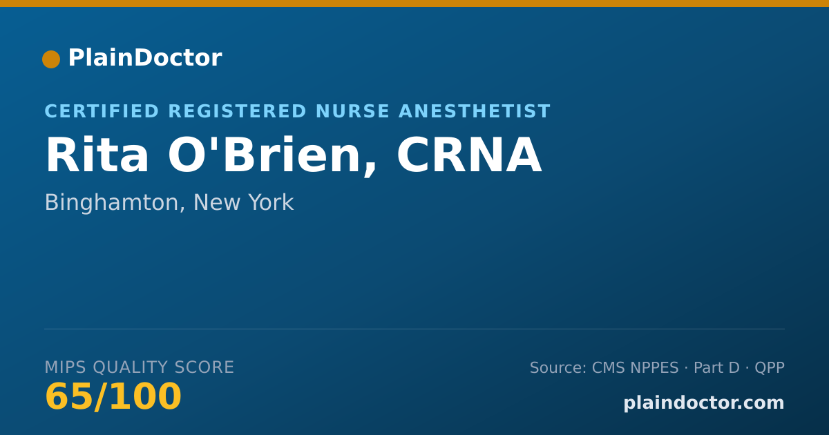 Shareable card for Rita O'Brien, CRNA - Registered Nurse, Binghamton, NY
