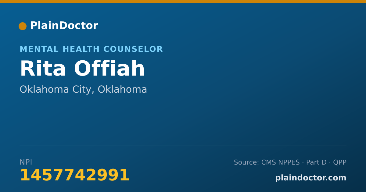 Shareable card for Rita Offiah - Mental Health Counselor, Oklahoma City, OK