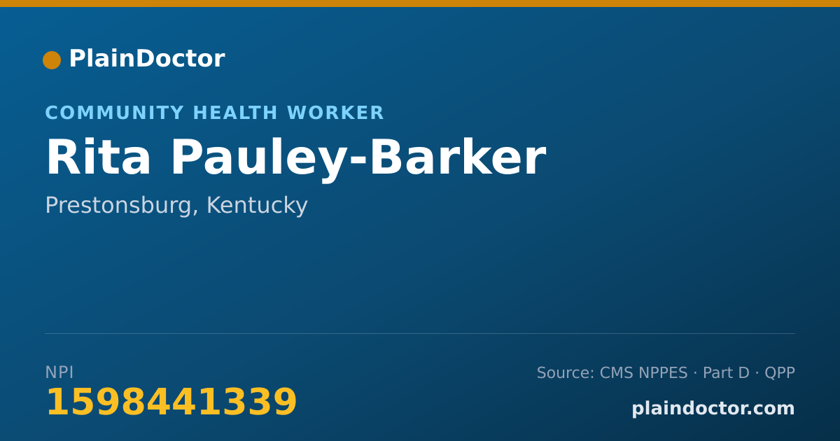 Shareable card for Rita Pauley-Barker - Community Health Worker, Prestonsburg, KY