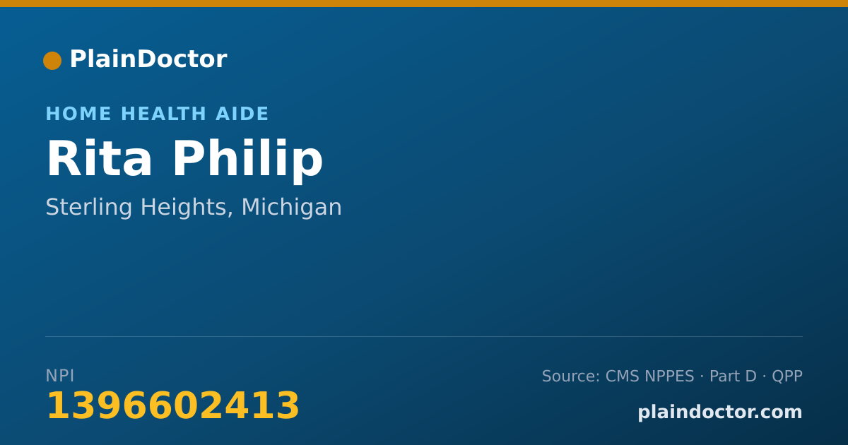 Shareable card for Rita Philip - Home Health Aide, Sterling Heights, MI