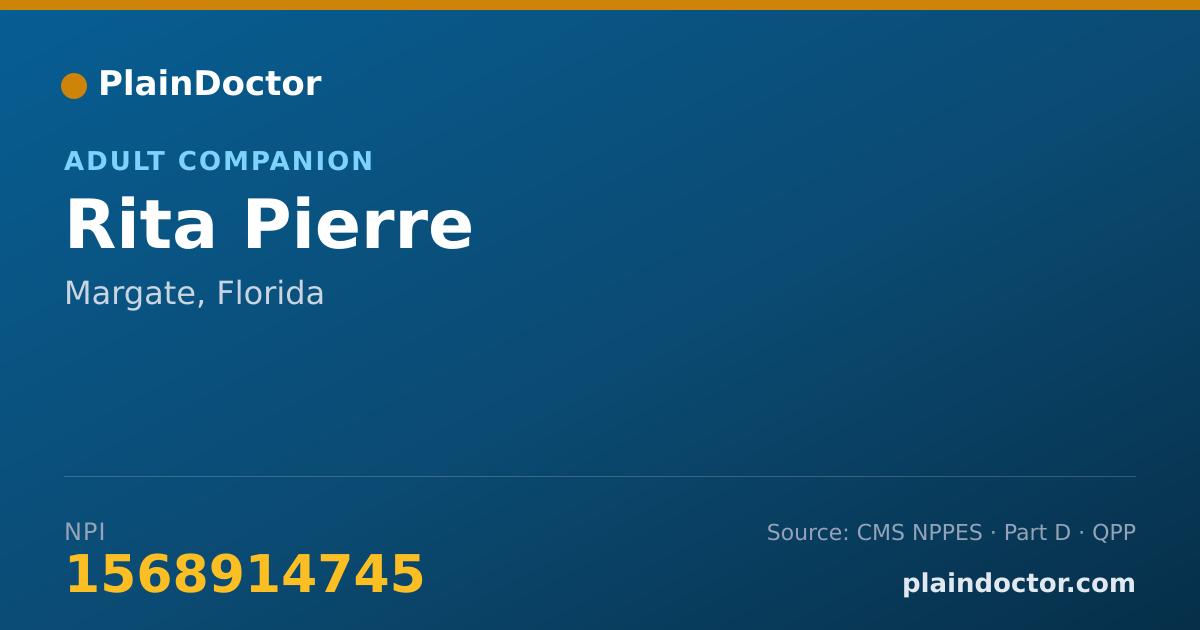 Shareable card for Rita Pierre - Adult Companion, Margate, FL