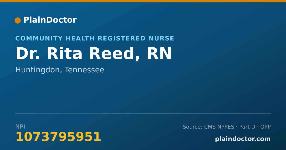 Shareable card for Rita Reed, RN - Community Health Registered Nurse, Huntingdon, TN