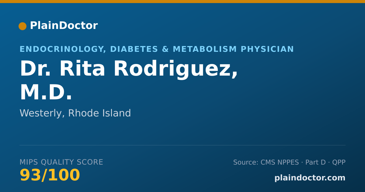 Shareable card for Rita Rodriguez, M.D. - Endocrinology, Diabetes & Metabolism Physician, Westerly, RI