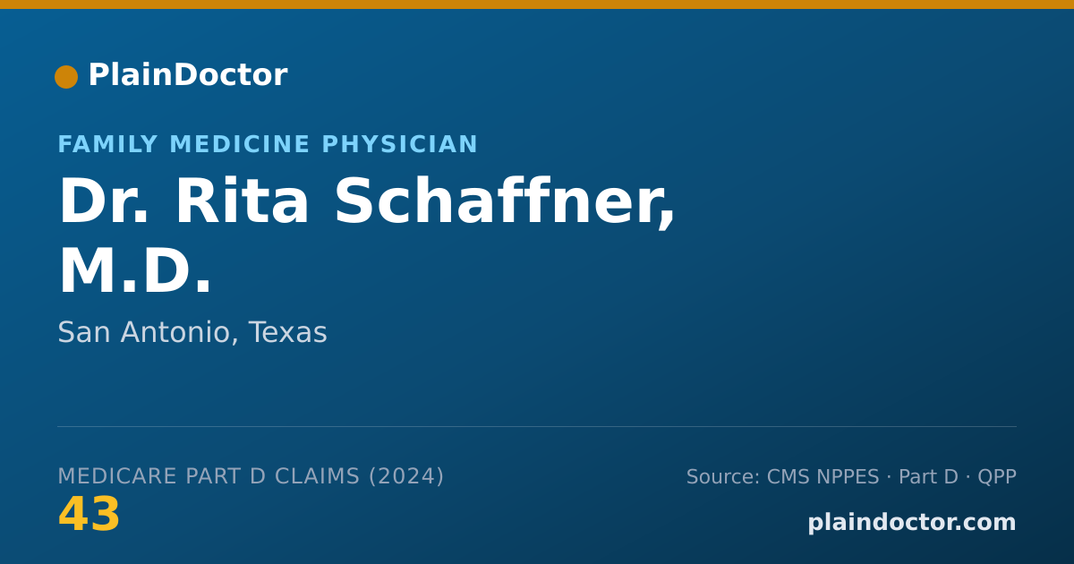 Shareable card for Rita Schaffner, M.D. - Family Medicine Physician, San Antonio, TX